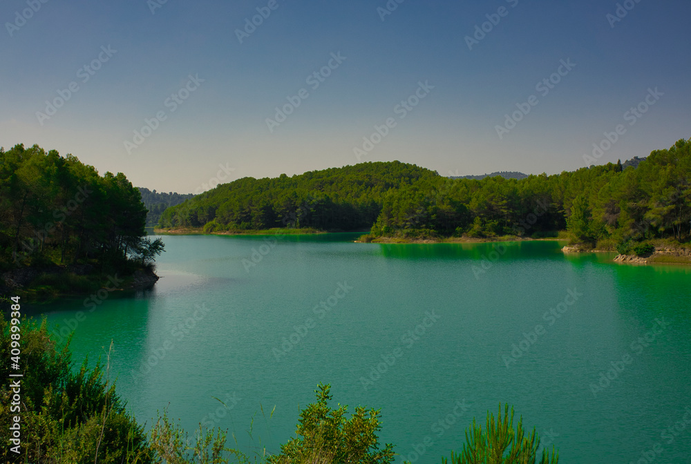 Fototapeta premium The Sichar reservoir in Ribesalbes, Castellon
