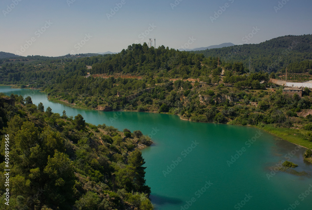 The Sichar reservoir in Ribesalbes, Castellon The Sichar reservoir in Ribesalbes, Castellon