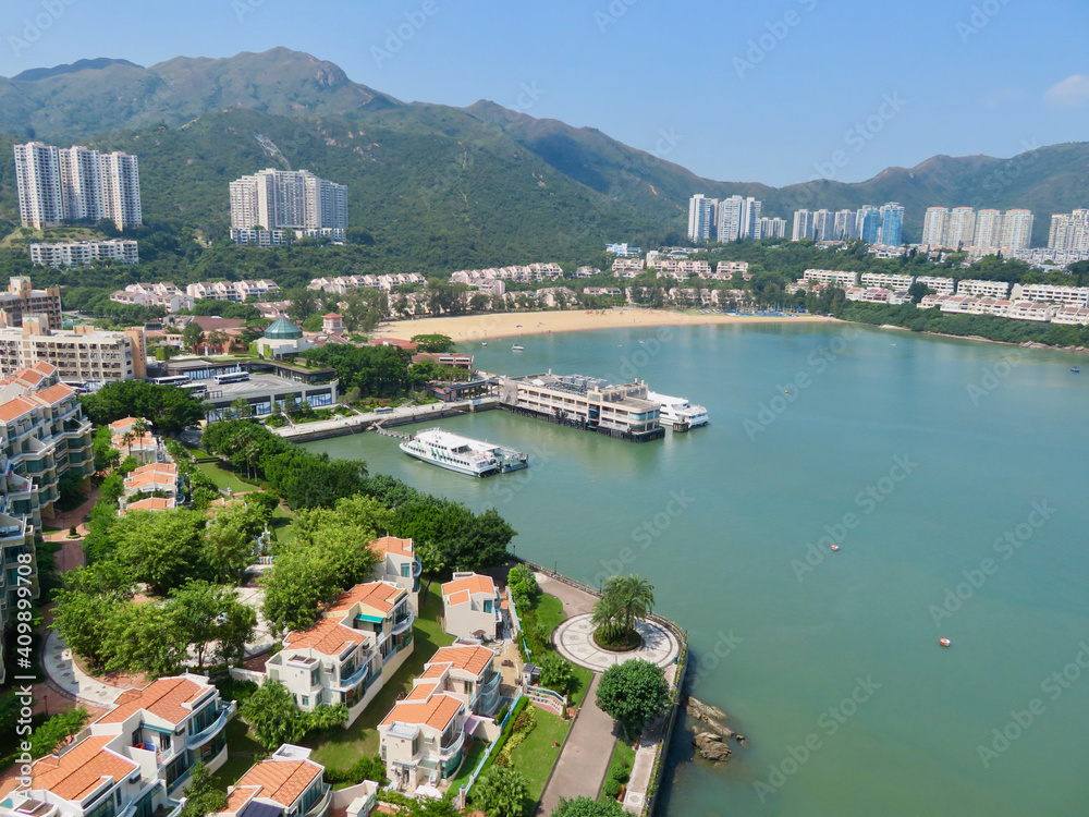 Panoramic view of Discovery Bay, Lantau Island, Hong Kong