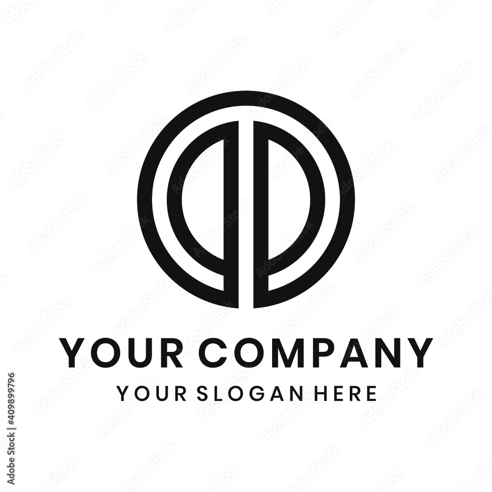 Obraz premium modern circle letter PP logo