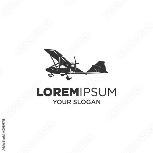 ultralight aircraft silhouette logo vector 