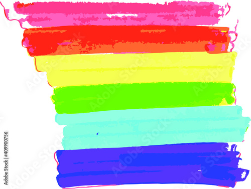 hand drawn rainbow of red, orange, green, blue, yellow, purple marker isolated abstract background 