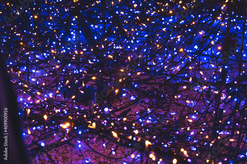 christmas lights in Shiodome, Japan