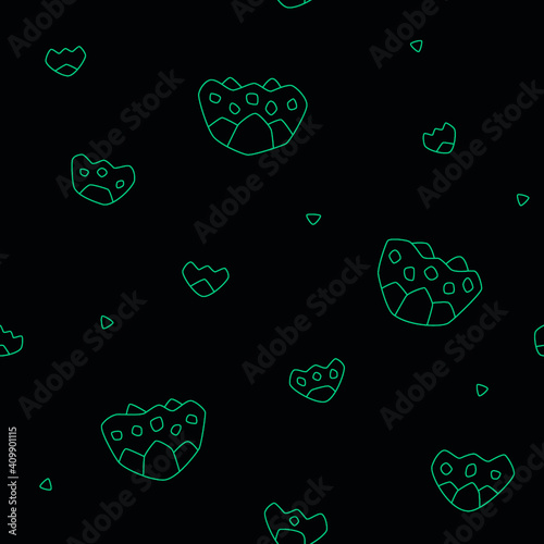 Outline alien shape pattern. Seamless line art background