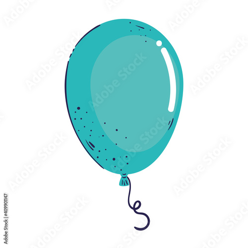 blue balloon helium floating icon vector illustration design