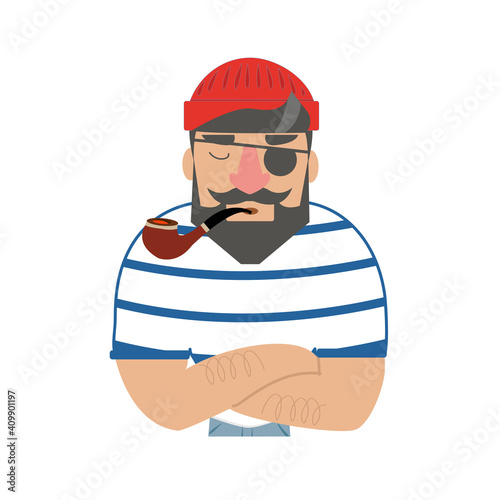 Cute  sailor with tobacco pipe