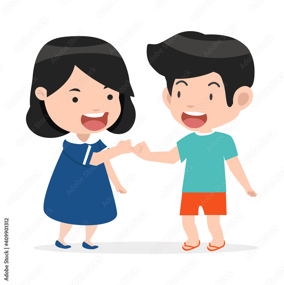 little kids boy and girl Pinky Promise hands little kids boy and girl Pinky Promise hands