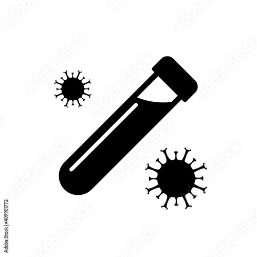 Covid pcr test vector icon. Corona virus covid19 tube test medical laboratory