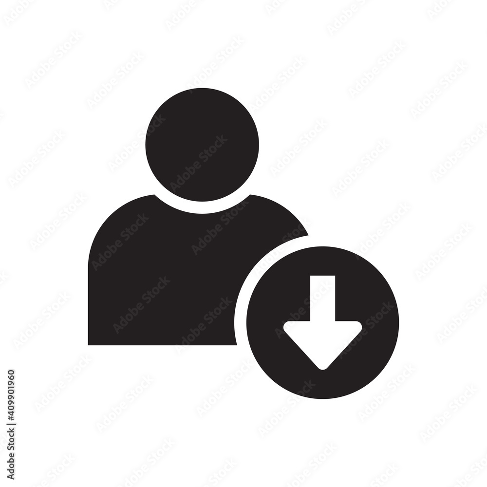 Obraz premium user download icon sign symbol