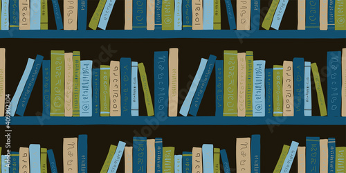Book illustration background. Seamless pattern. Vector. 本のイラストパターン