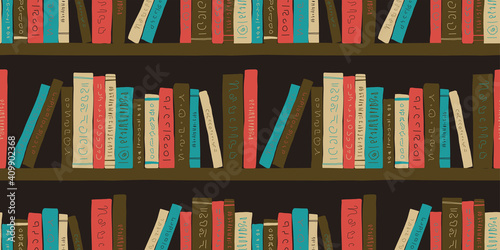 Book illustration background. Seamless pattern. Vector. 本のイラストパターン