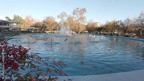 A large water feature in the capitol city of Tirana of the Republic of Albania. photo