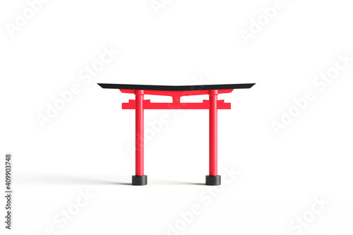 torii gate according to Japanese religious beliefs   3D rendering