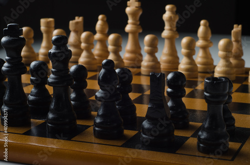 Chess pieces on the chessboard 