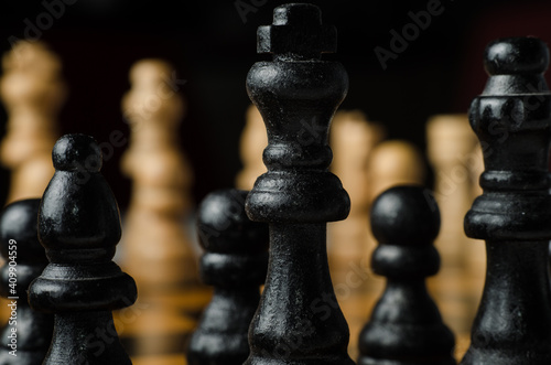 Chess pieces on the chessboard 