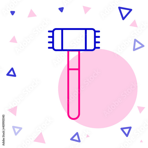 Line Kitchen hammer icon isolated on white background. Meat hammer. Colorful outline concept. Vector.