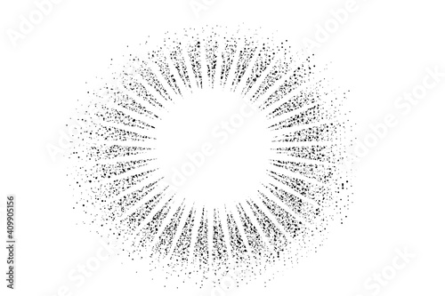 Stipple Sunburst. Effects Made from Little Dots - Halftone. EPS 10 vector file included