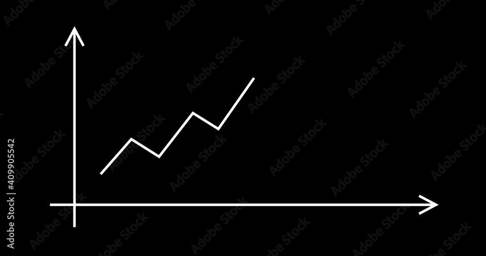Line graph rise,Grow or success profit, business, concept. Luma Matte included. 4k video Line graph rise,Grow or success profit, business, concept. Luma Matte included. 4k video