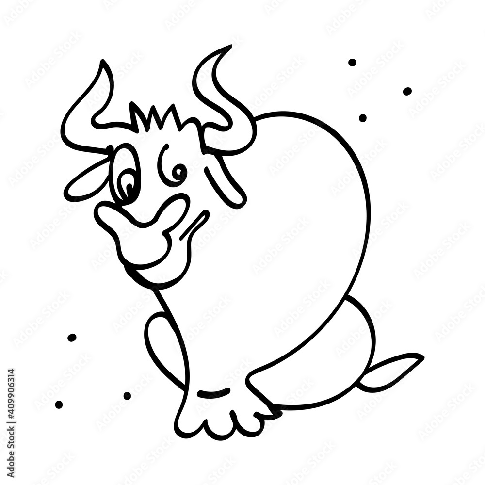 Cartoon character bull doodle Cartoon character bull doodle