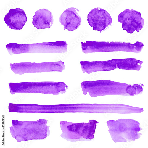 Purple watercolor stain set