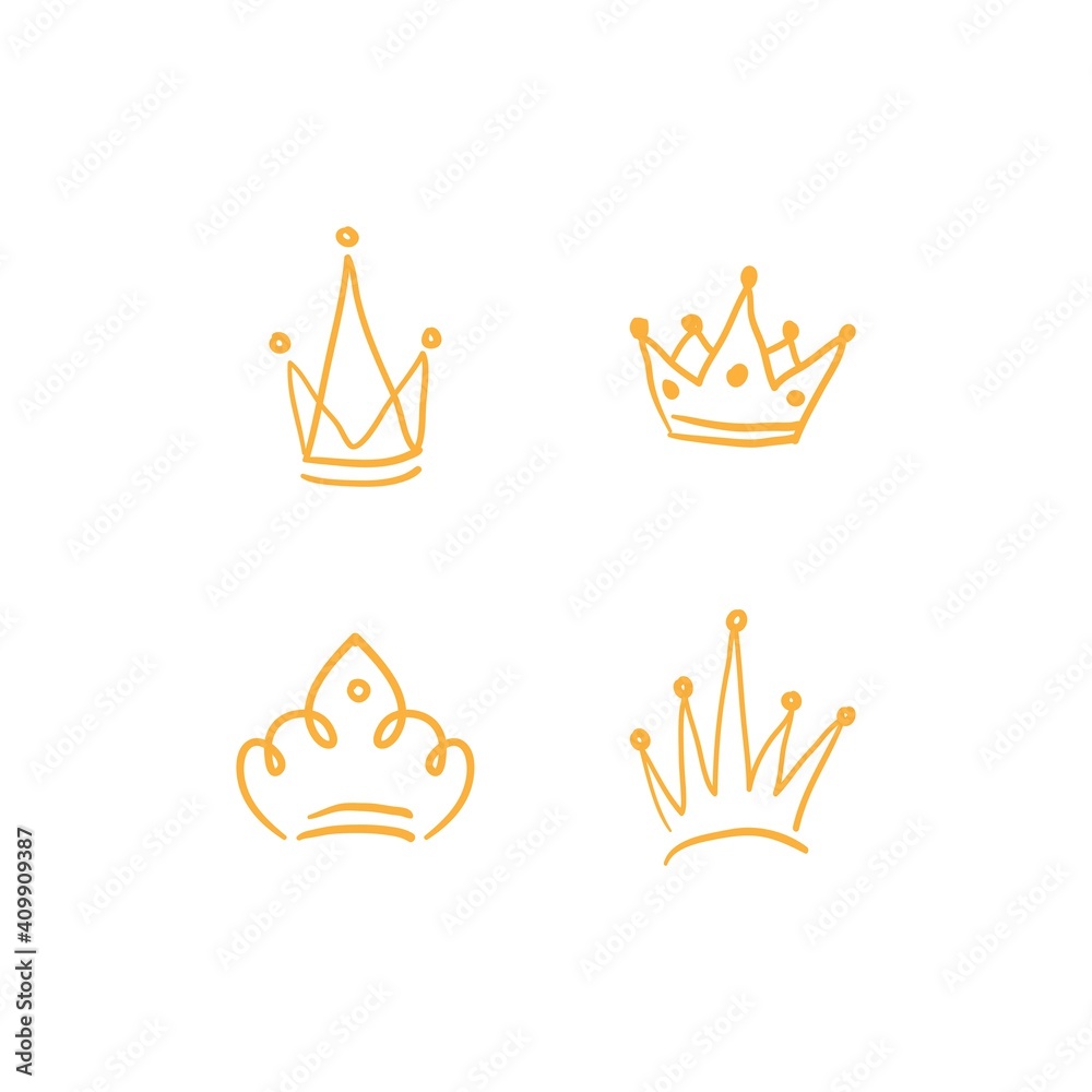 Hand drawn Crown vector collection. Doodle crowns vector illustration set. Royal head, King crown, Queen crown with various design. Hand drawn Crown vector collection. Doodle crowns vector illustration set. Royal head, King crown, Queen crown with various design.