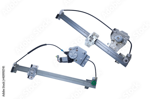Foto image of the car window lifter, isolated on a white background, from the front a