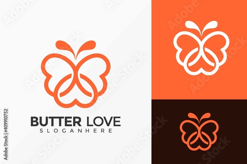 Butterfly And Love Logo Design, Minimalist Elegant Logos Designs Vector Illustration Template