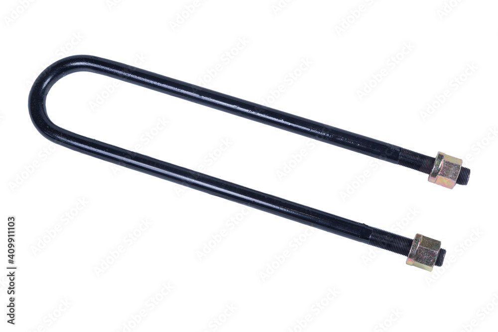 Fototapeta premium truck rear spring stepladder, isolated on white background