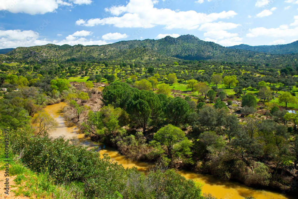 Río Jándula, Parque Natural Sierra de Andújar, Jaen, Andalucía, España
