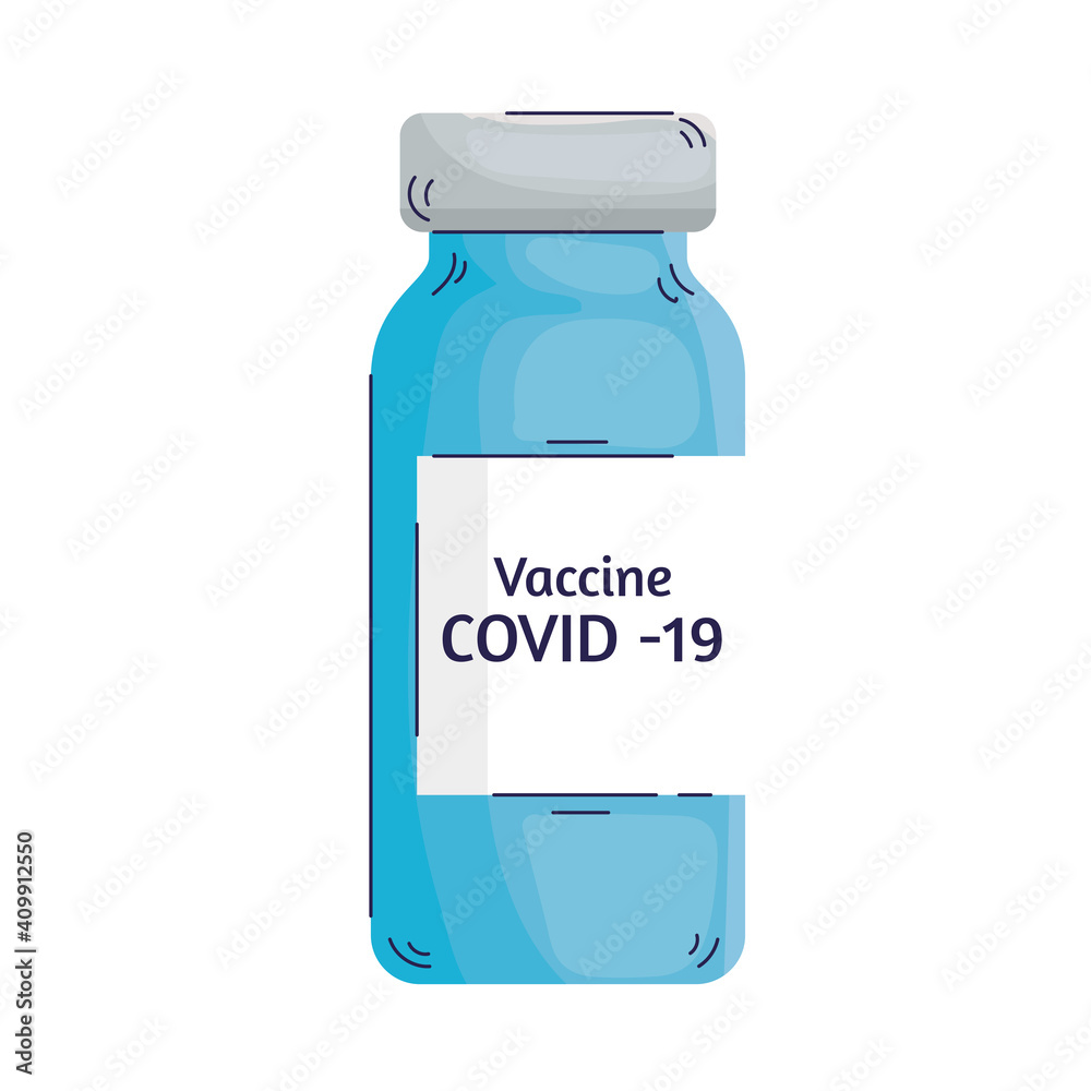 covid19 virus vaccine vial medicine icon vector illustration design