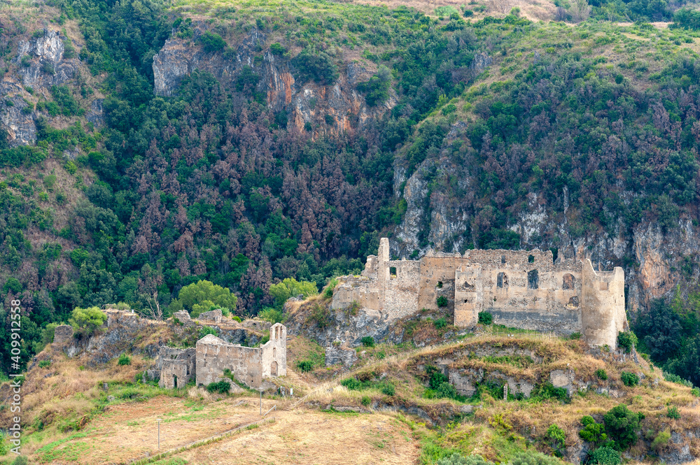 Santa Maria del Cedro, district of Cosenza, Calabria, Italy, Europe, ruins of the Norman castle of San Michele, also known as Abbatemarco Castle