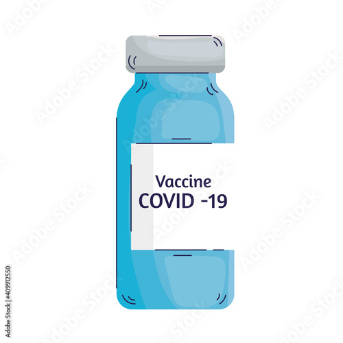 covid19 virus vaccine vial medicine icon vector illustration design