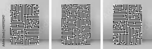 Abstract vector background design with maze mosaic texture. Good cover for book on psychology, creative problem solving, logical thinking, study of human relations