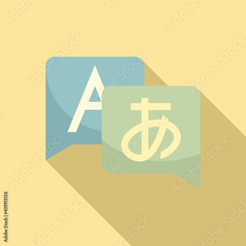 Life skills translate chat icon. Flat illustration of life skills translate chat vector icon for web design