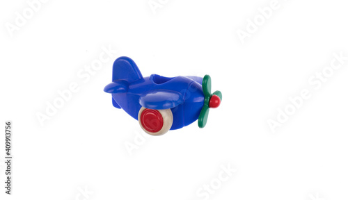 toy plastic plane isolated on white background