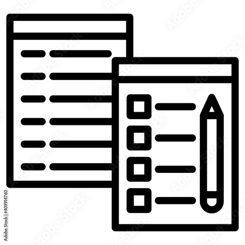 Pencil with bullet paper, checklist icon