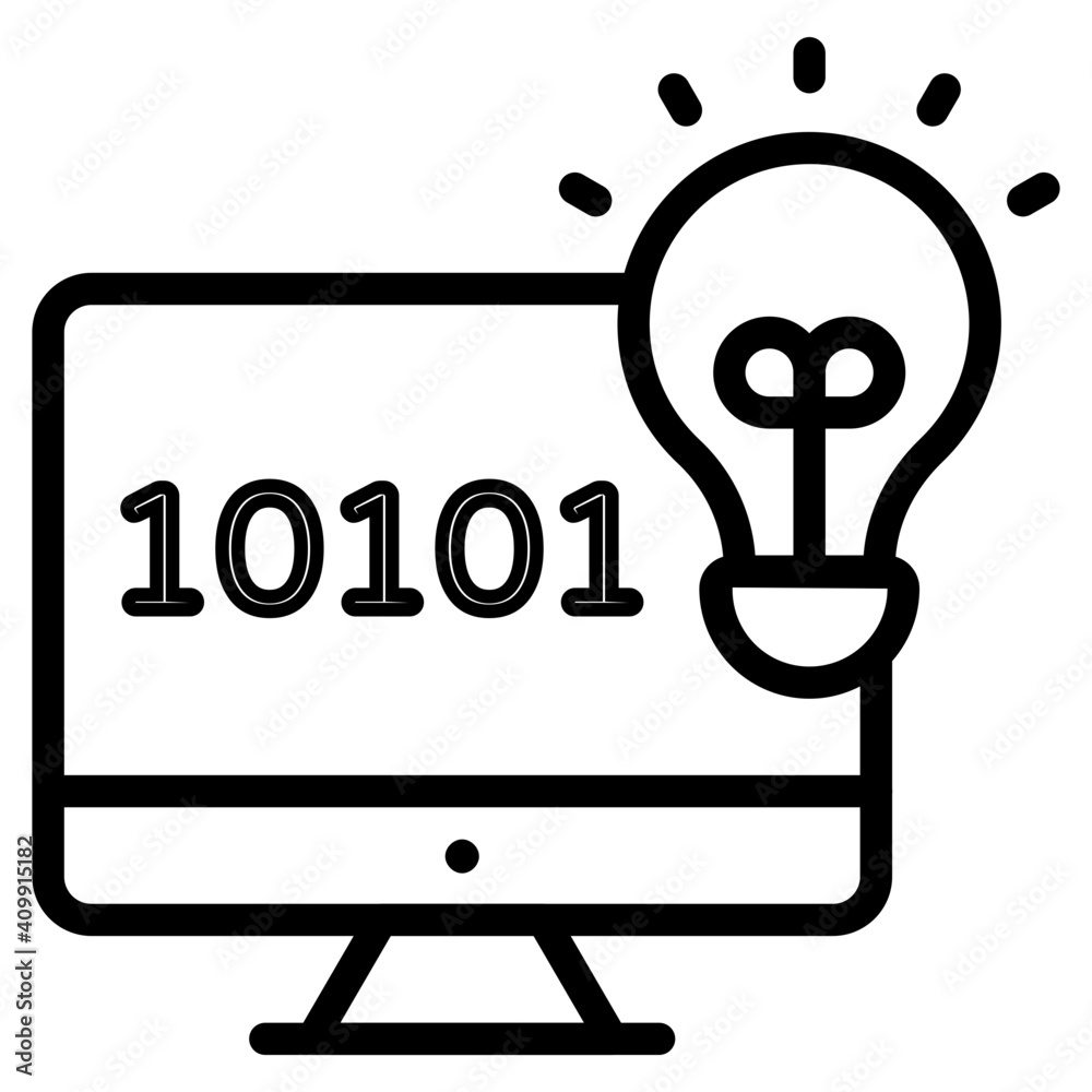 Coding idea icon in linear design Coding idea icon in linear design