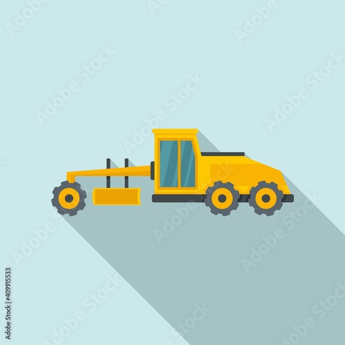 Grader machine vehicle icon. Flat illustration of grader machine vehicle vector icon for web design