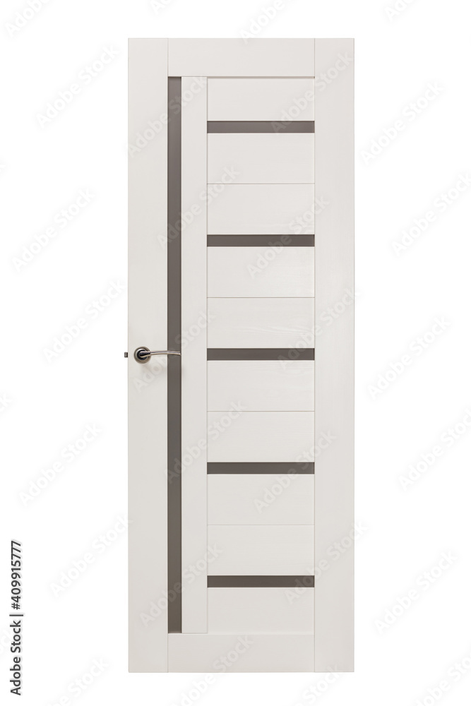 Modern white wooden door isolated on white background Modern white wooden door isolated on white background