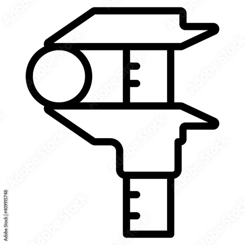 Measuring instrument, icon of vernier caliper