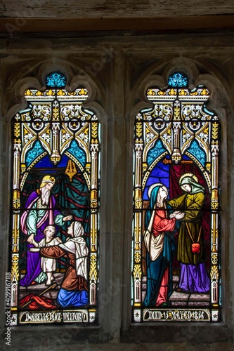 beautiful coloured stained glass window