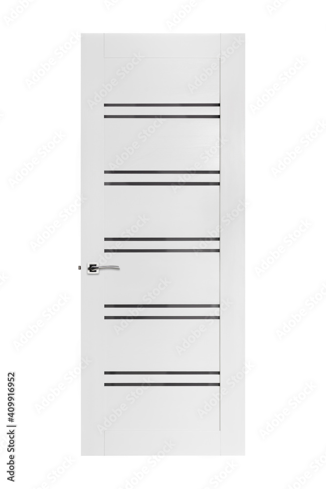 Modern white wooden door isolated on white background Modern white wooden door isolated on white background
