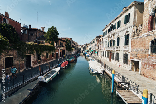 Colorful houses and buildings in Venice in daylight summer atmosphere, Italy