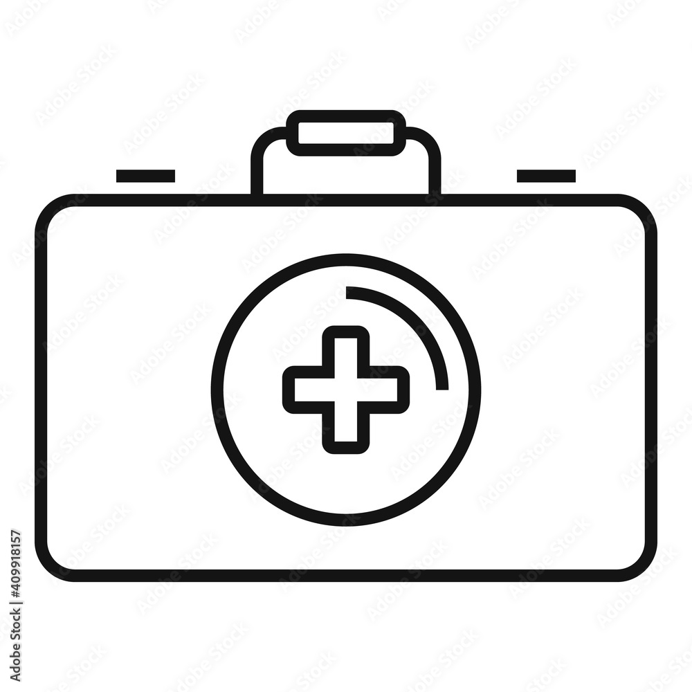 First aid kit icon. Outline first aid kit vector icon for web design isolated on white background First aid kit icon. Outline first aid kit vector icon for web design isolated on white background