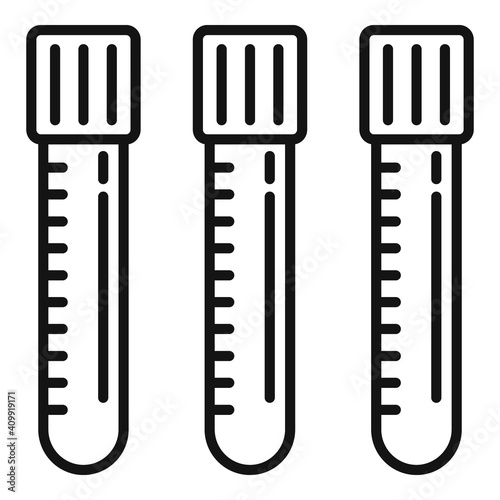 Blood donation test tubes icon. Outline blood donation test tubes vector icon for web design isolated on white background