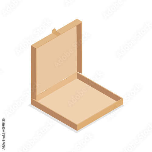 piizza unpacking open box vector illustration