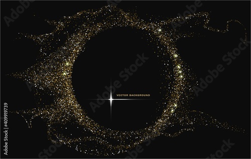 Vector frame with gold sparkles