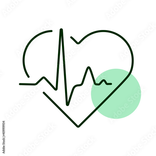 Heart cardiogram, heartbeat vector icon