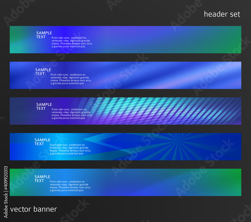 Set Design elements business presentation template. Vector illustration horizontal web banners background, backdrop abstract blurry form. EPS 10 for web buttons template, web site page presentation