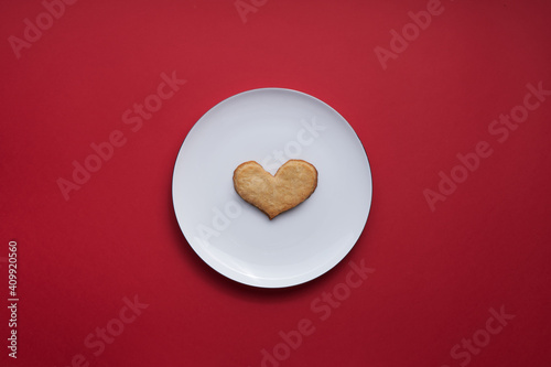 Card for Valentine's Day February 14th. Mother's day. Womans day. Cookies in Shape of Hearts.
